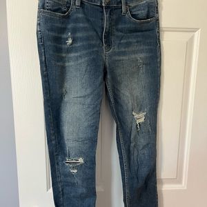 Free people jeans with fringe and bottom